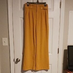 Vibrant Mustard Wide-Leg Trousers